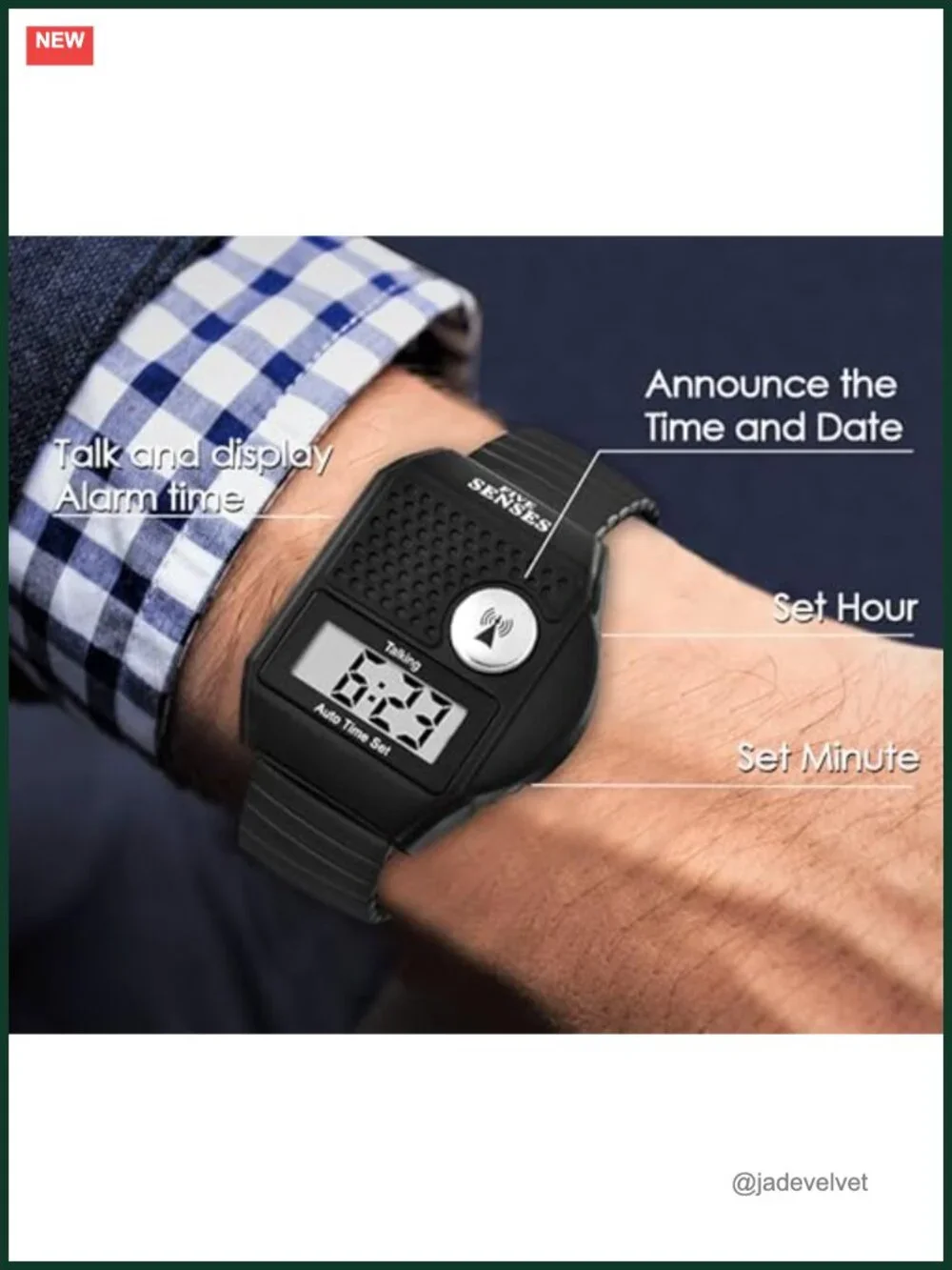 Atomic Talking Watch for Seniors Blind Low Vision Large LCD Digital